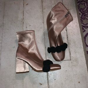 Satin Flower Booties